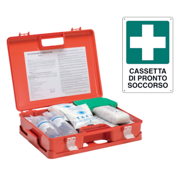 Cassetta medica allegato 1 Ab con cartello segnaletico